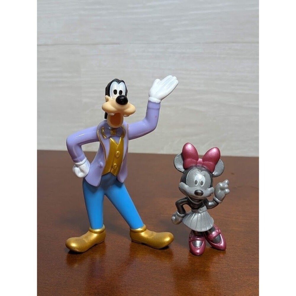 Disney GOOFY 50th Anniversary McDonald's Figure and MINNIE MOUSE Silver RARE Set